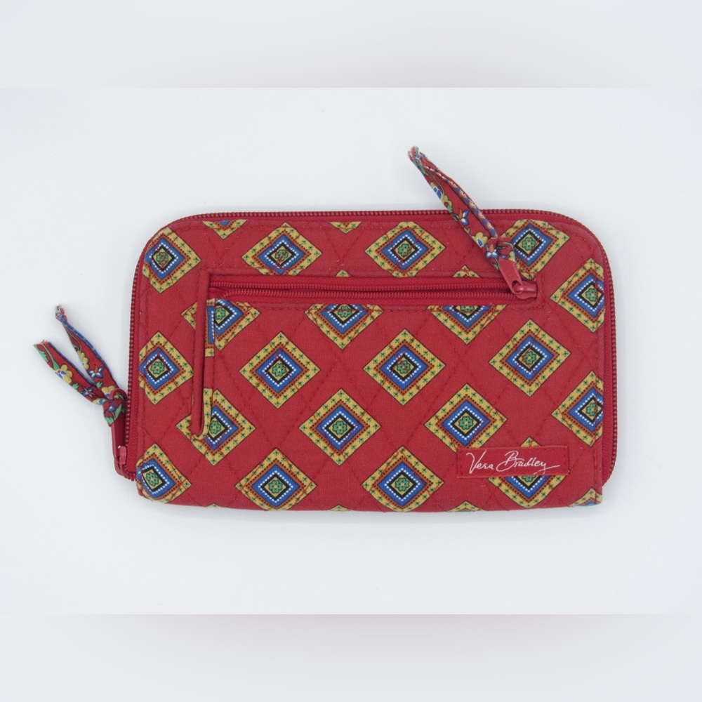 VERA BRADLEY ZIP AROUND WALLET VILLA RED